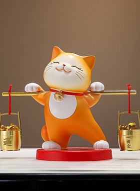 一桶金摆件客厅电视柜酒柜乔迁新居开业礼物办公室前台装饰