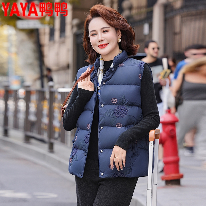 鸭鸭羽绒马甲女士立领时尚保暖