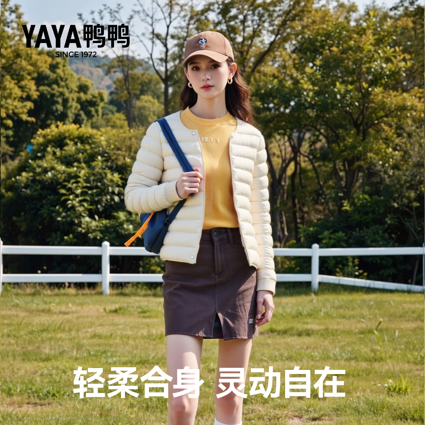 鸭鸭明星同款冬季修身内胆羽绒