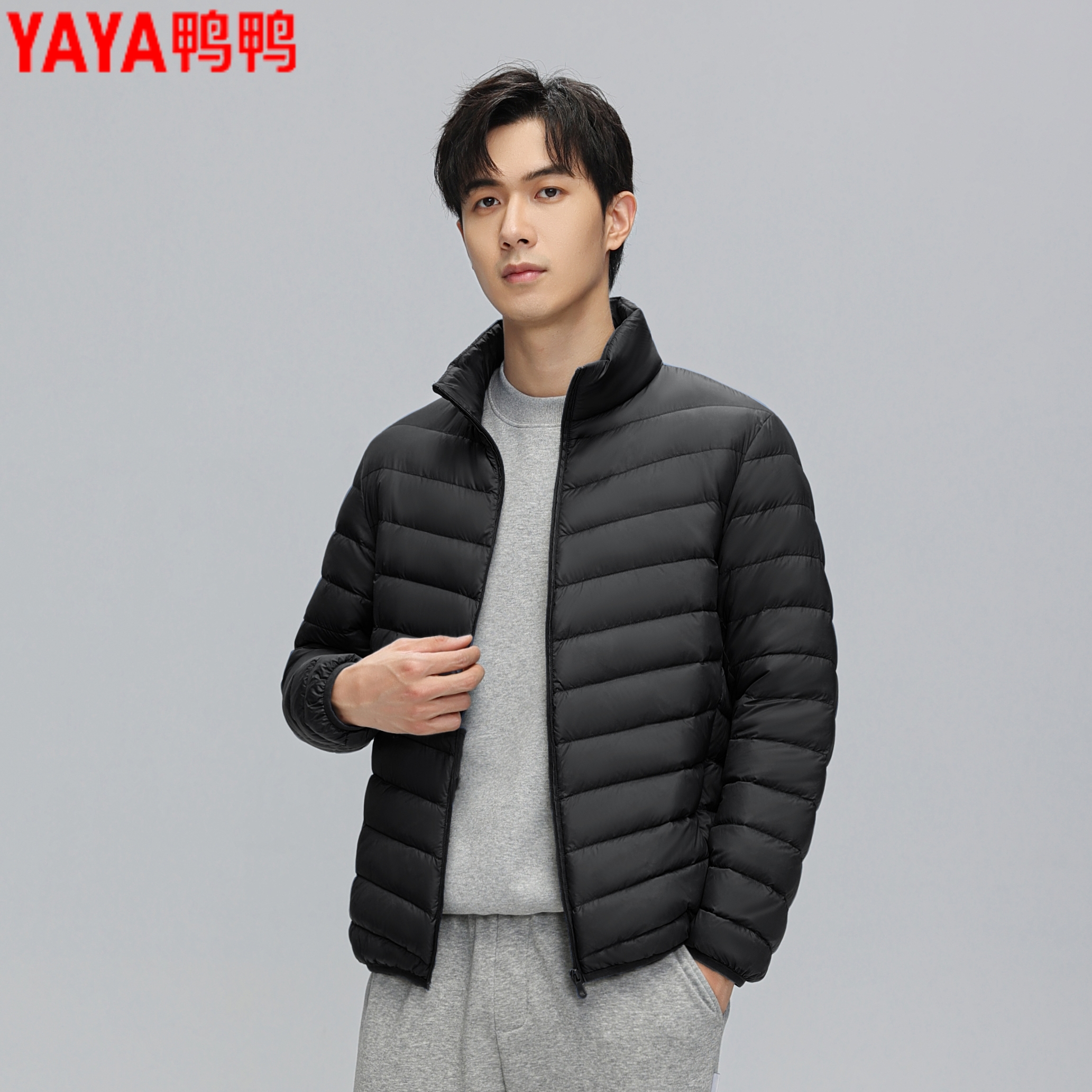 鸭鸭轻薄羽绒服男士修身保暖