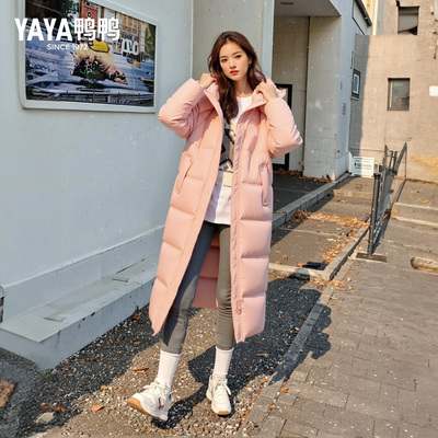 鸭鸭佟丽娅明星同款羽绒服女中长款2025冬季新款加厚保暖鸭绒外套