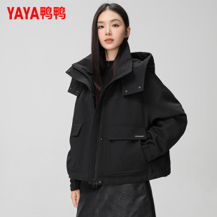 羽绒服女2025新款 短款 韩系休闲保暖简约小个子外套潮 工装 鸭鸭冬季