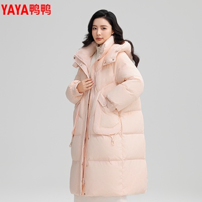 鸭鸭羽绒服女款长款保暖加厚