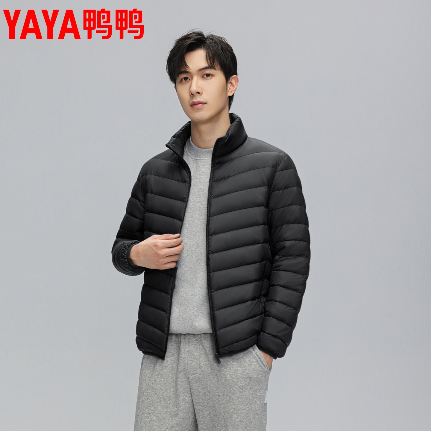 鸭鸭立领轻薄排骨羽绒服内胆男冬短款保暖羽绒内胆冲锋衣鸭绒外套