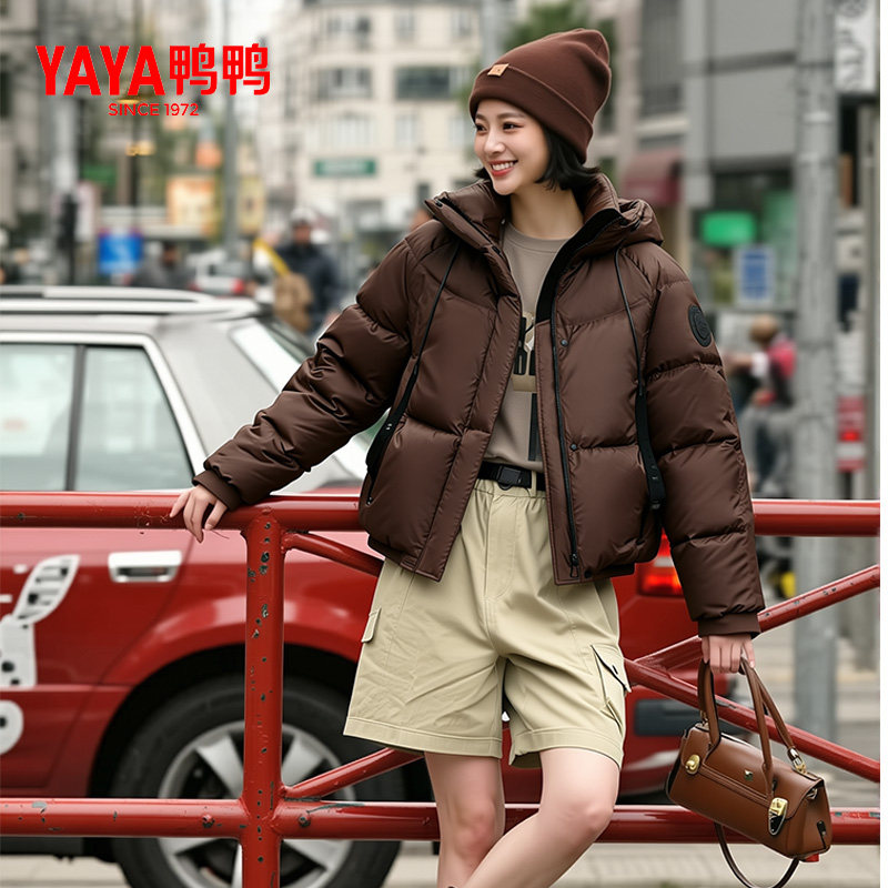 鸭鸭冬季连帽休闲鸭绒保暖外套