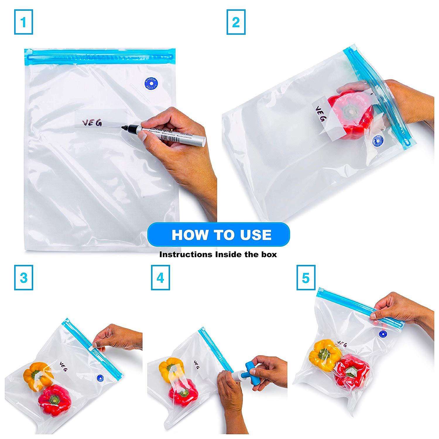 Reusable Vacuum Food Storage Kit BPA Free 压纹真空袋套装