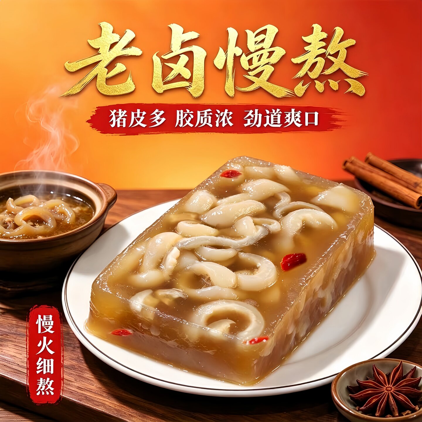 水晶猪皮冻手工开袋即食香卤猪皮冻熟食正宗山东新鲜商用下酒菜