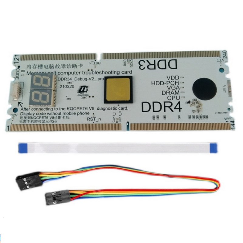 新款电脑内存槽故障诊断卡笔记本台式机DDR34测试卡主板检测工具