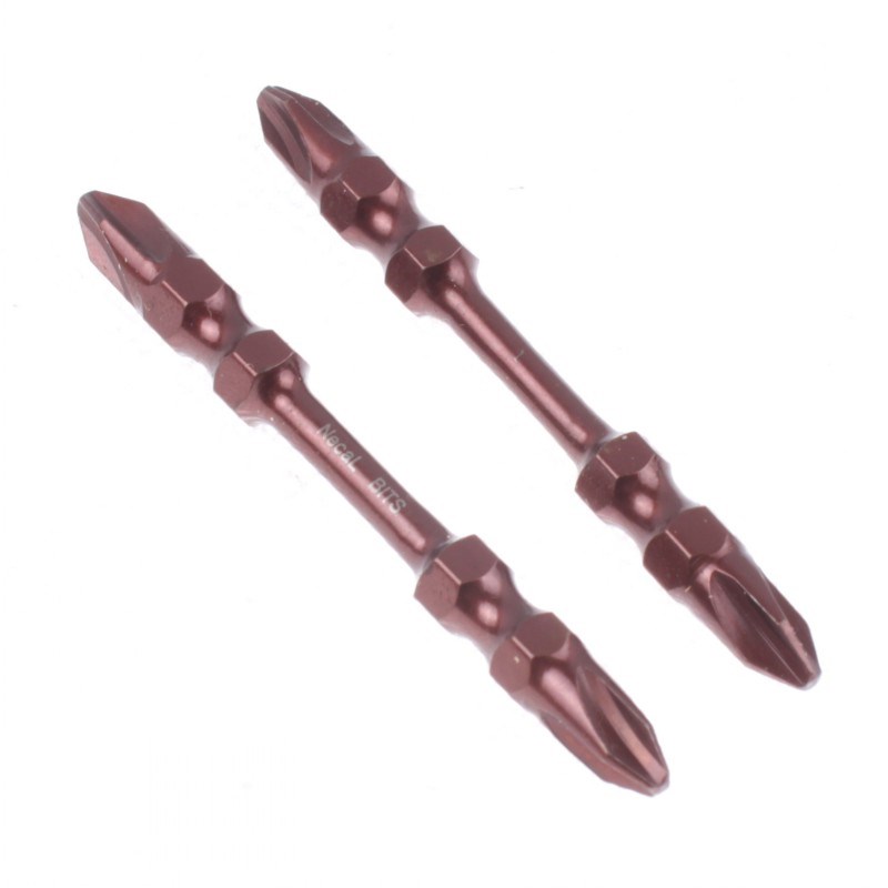 尼高Necal大扭力反十字螺旋槽双头电动批头 S2合金钢风批起子头