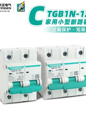 天正电气TGB1N-125A100A80空气开关1P2P3P4PDZ47小型断路器TENGEN