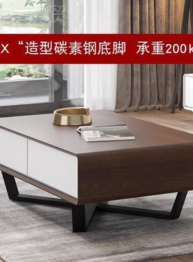 茶北几欧客高现厅家用级小户型灰色轻奢长方形创意QLH储物茶桌简