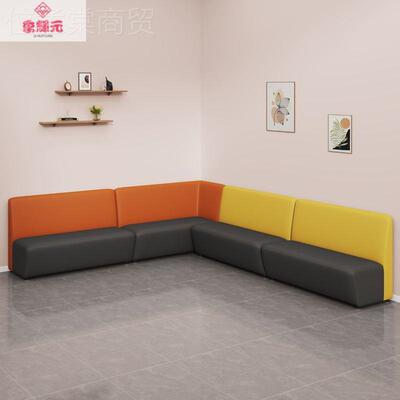 构商场早教培机幼园卡座餐厅休训闲等候YKE休息区转角靠墙长条儿