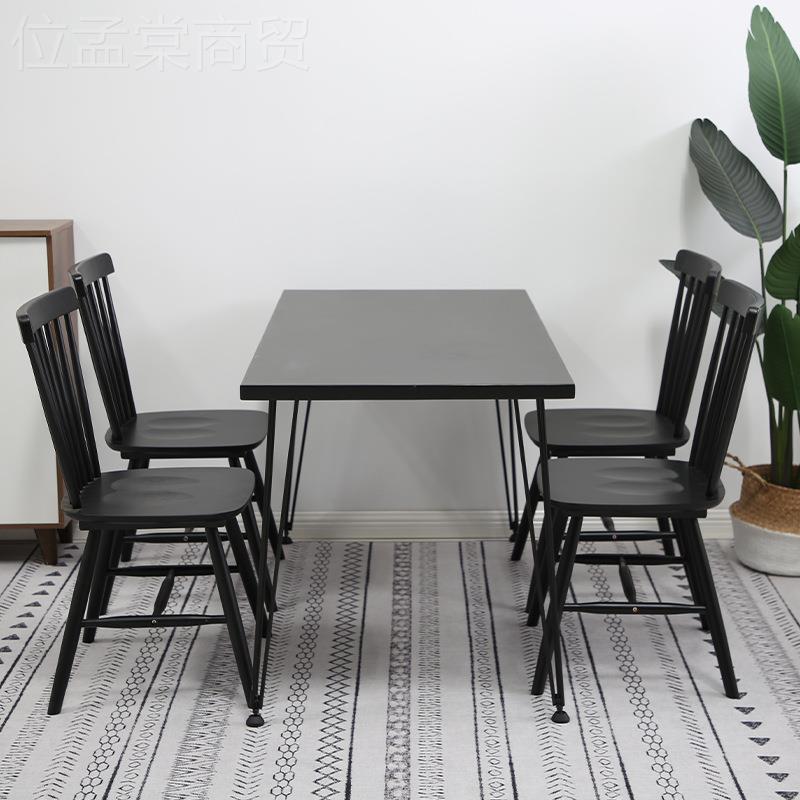 YPM酒靠店厅奶茶店实木温莎餐休椅化妆间休息餐室背椅北欧闲洽谈