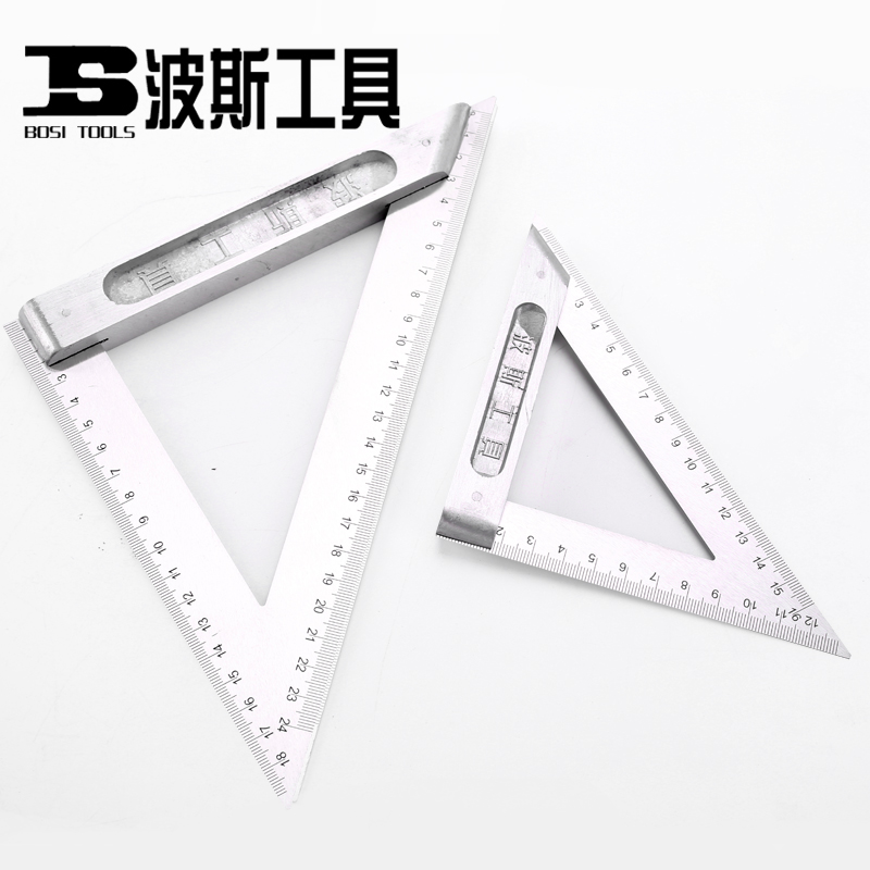 波斯工具三角尺不锈钢多功能大码三角板高精度木工直角尺45角尺