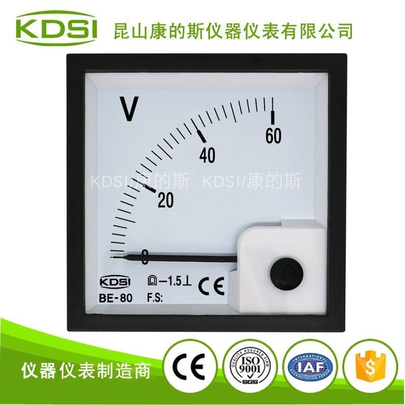 供应 指针式直流电表BE-80 DC60V 伏特表 外形尺寸80*80