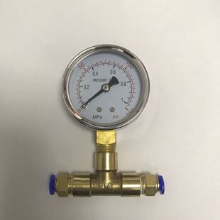 1mpa压力表 含连接外径6mm的气管三通接头 表直径60mm Y-60 1mpa