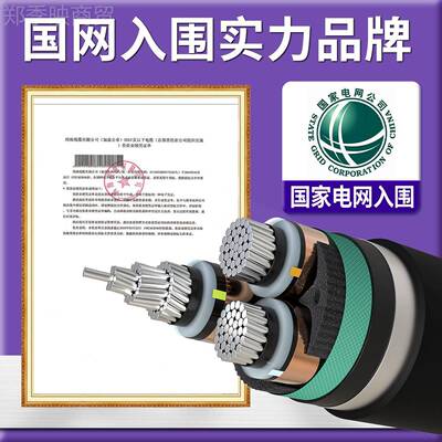 国标YJL22铝芯1高压铠装力电缆电线8.7/15KV芯3VDQF芯35～400平方