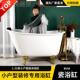 j81米深泡小型家用陶瓷澡户2m人迷你铸铁搪70 3瓷浴缸mini复古成g