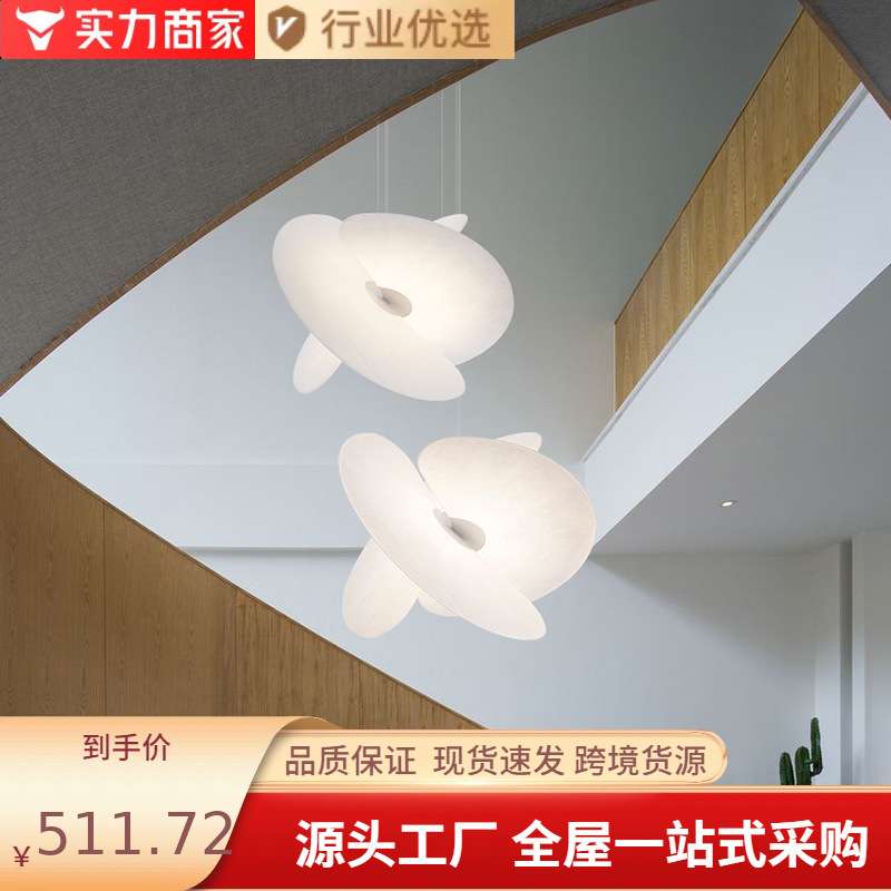 创意挑高客厅吊灯设计师餐厅吧台灯意大利loft民宿复式楼梯蚕丝灯