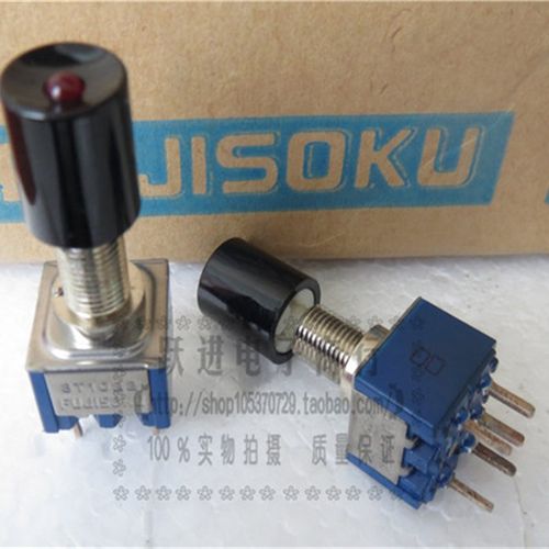 进口日本FUJISOKU 8T1022带灯按钮复位开关5脚钮子按键开关3A125V