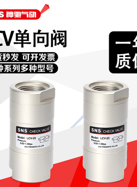 SNS神驰气动真空单向阀止回阀配件1分2分3分4分LCV-06/LCV-08