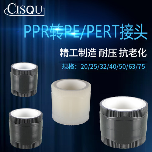 全塑PPR转PE/PERT转换接头配件PPR管直接接头4/6分1寸水管配件