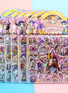 K-Pop Demon Hunters 猎魔女团泡泡贴纸EVA镭射立体泡泡贴纸生日聚会派对贴画电影贴纸