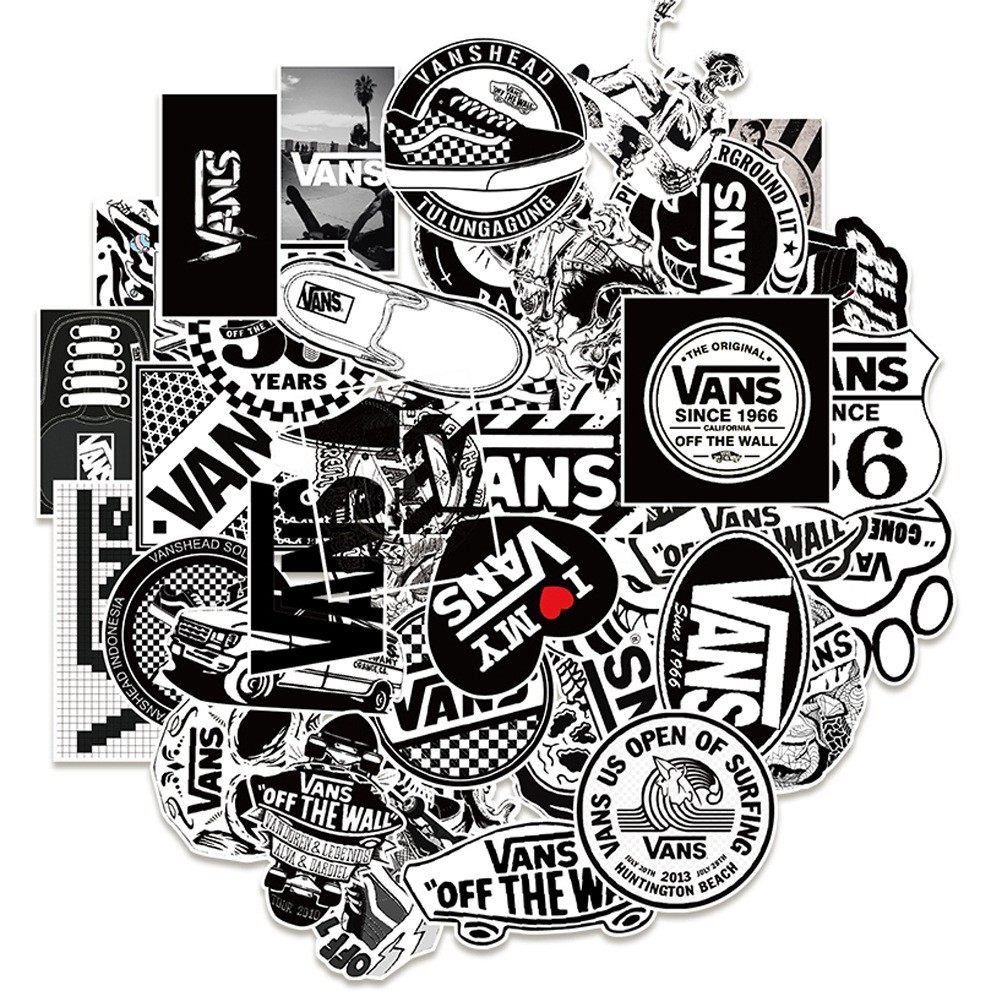 150张潮牌涂鸦贴纸彩色和黑白贴纸组合行李箱汽车滑板贴纸防水批发
