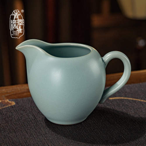 青澹墨雅汝窑公道杯分茶器