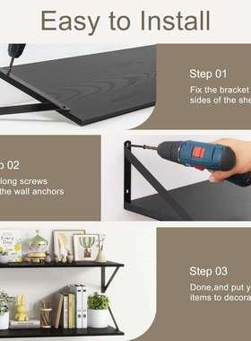 Floating Shelves壁挂式浮动搁板厨房卧室墙体置物架收纳架墙体