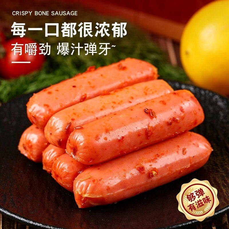 【到手40根】香润臻坊脆骨香肠拇指肠零食烤肠55g*8包即食厂家直
