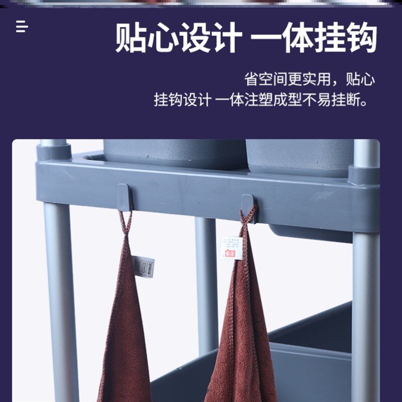 新款打扫车餐盆餐厅餐车商用三层垃圾桶酒店收多功能车带收碗推车