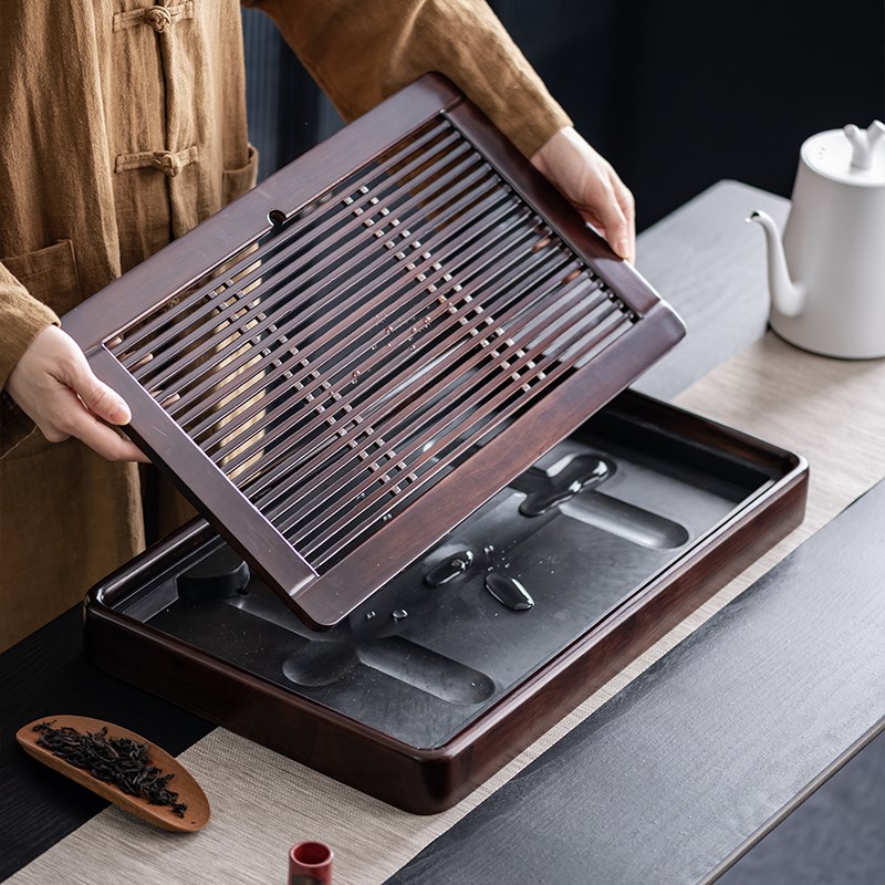 实木茶盘家用小型功夫茶具泡茶台现代家居客厅茶几茶托盛水蓄水盘