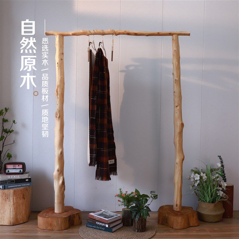 服装店落地实木落地架陈列展示架树枝装饰挂衣架婚庆婚Z礼摄影道