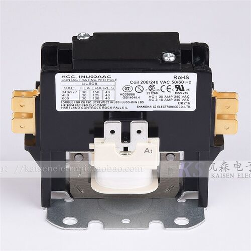 208V/240V 30A 单相 HCC-1NU02AAC UL CSA暖通空调热泵交流接触器
