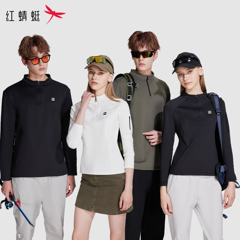 红蜻蜓情侣装2025秋季新款卫衣单向导湿拉链打底衫