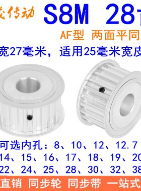 S8M28齿宽27同步轮内孔121415161718192022242528同步带轮28S8M30