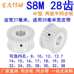 S8M28齿宽27同步轮内孔121415161718192022242528同步带轮28S8M30