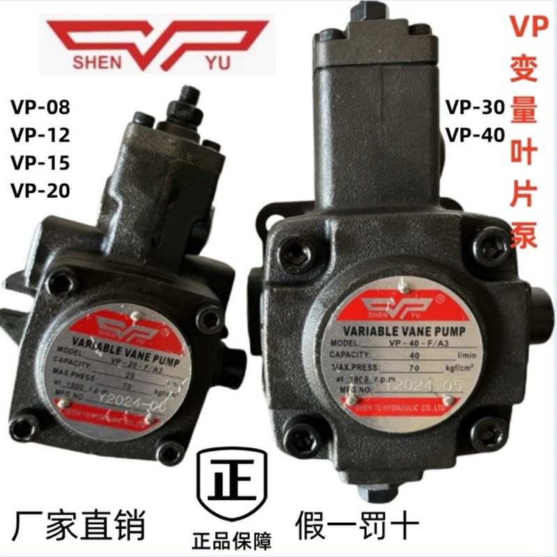 叶片泵VP1-20-70 VP1-08 12 15 VP2-40 30-70液压油泵台湾SHENYU