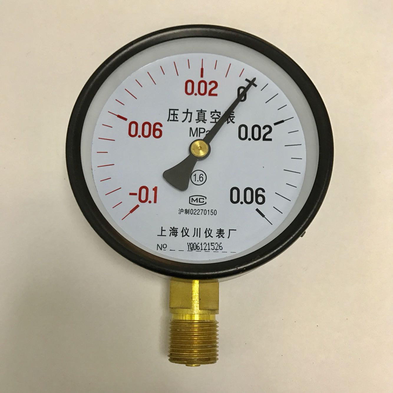真空压力表 压力真空表 -0.1-+0.06mpa 直径100mm 螺纹 m20x1.5