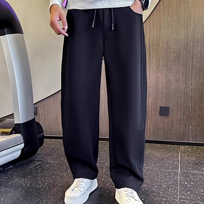 休闲运动裤子秋冬季男款条纹卫裤