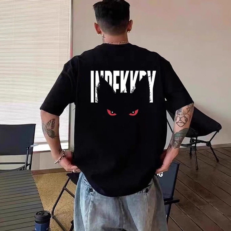 SOTAKEN男士短袖夏季纯棉潮流创意恶魔眼印花街头痞帅宽松百搭T恤