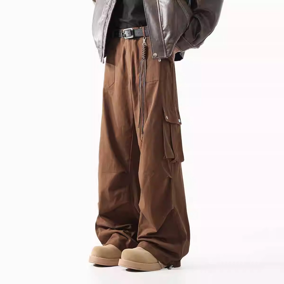 加绒加厚伞兵工装裤男女款秋冬季