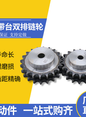 6分双排链条链轮12a机械传动齿轮双链轮带台牙轮加工定做链条轮