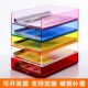 甄选透明亚克力文件架分层资料文件盒公桌面收纳A4层彩色文件盘