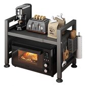 甄选厨房置物微波炉架子多功能可伸缩家用多层台面烤箱电饭锅收纳