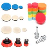 甄选供货123寸汽车抛光垫29件抛光套装 打蜡海绵轮清洁羊毛抛光垫