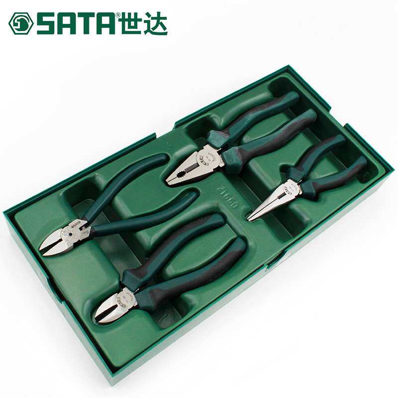 世达钳子工具尖嘴钳老虎钳子钢丝钳斜口钳斜嘴钳水口钳套装09912