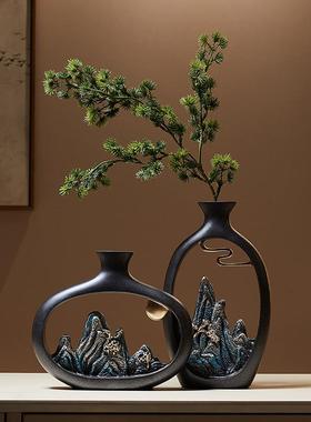 新中式花瓶艺术摆件办公室柜子摆设玄关电视酒柜装饰乔迁礼物包邮