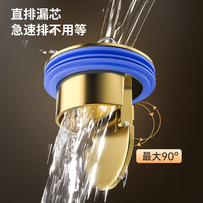 地漏长条型防臭卫生间淋浴枪灰色不锈钢加长方形全铜芯下水大排量